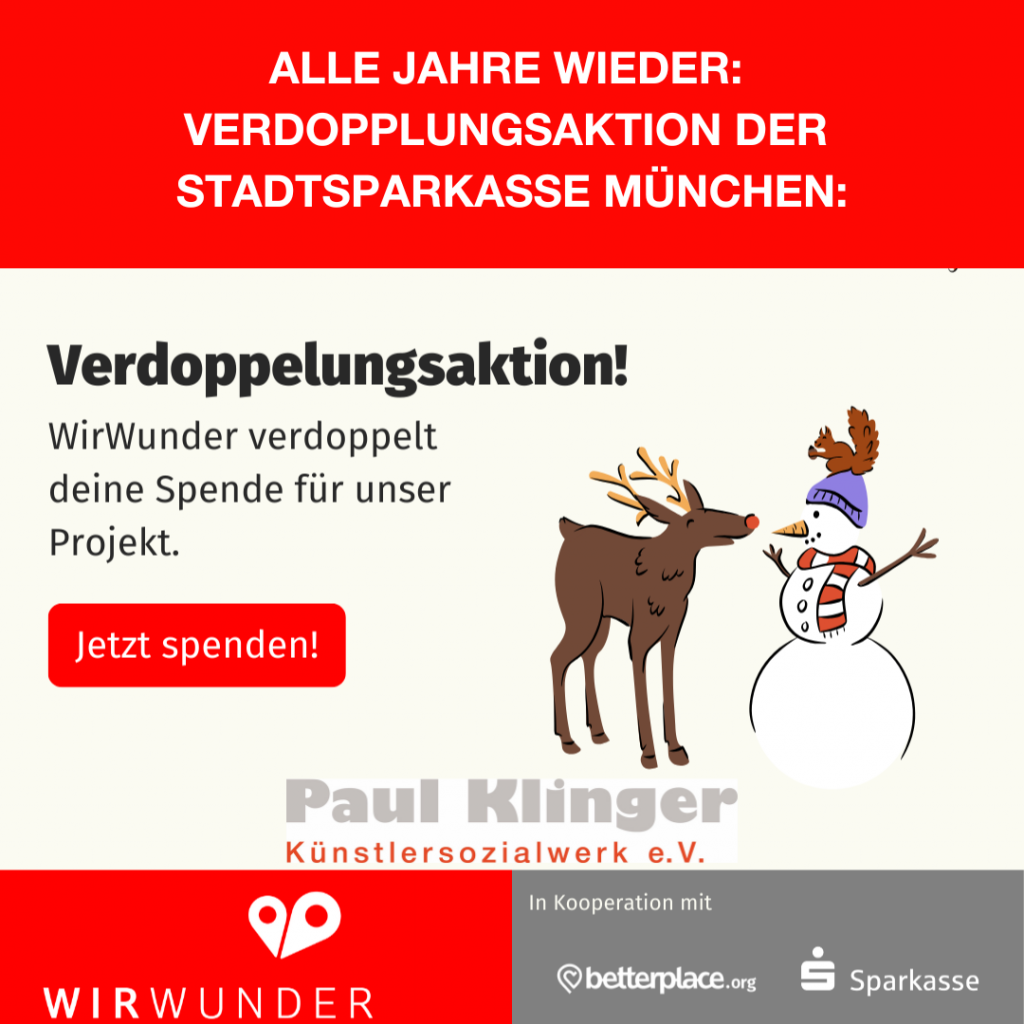 WirWunder: Verdopple Deine Spende für das Künstlersozialwerk