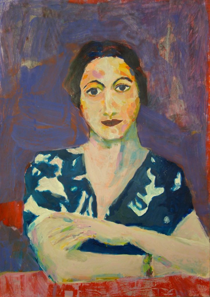 Marion Lausche, A Lady, 2024, Acryl auf Papier, Ausstellung Die Kraft der Frauen Berlin